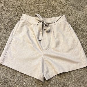 Linen Blend Paperbag Shorts
